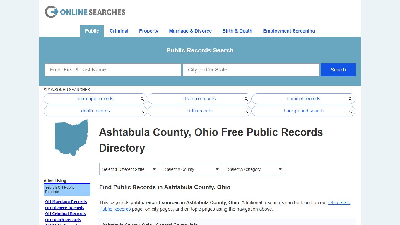 Ashtabula County, Ohio Public Records Directory